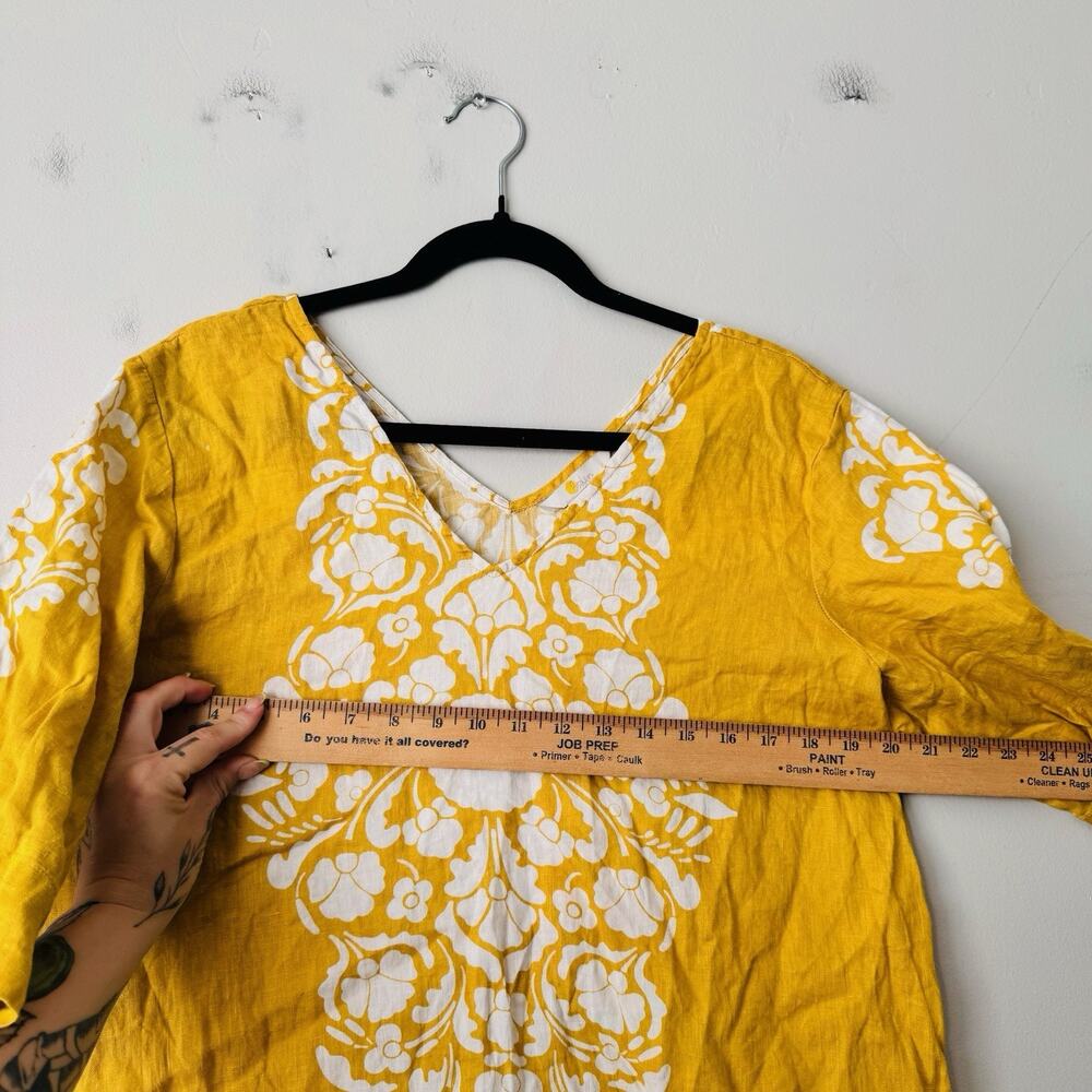 Boden Yellow And White Floral Short Sleeve Blouse Women’s Size 10 - Picture 4 of 7